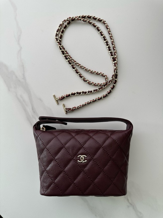 Chanel MINI Shoulder Bag Calfskin AS4386 burgundy