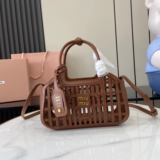 MIUMIU Leather basket 5BA294 tan