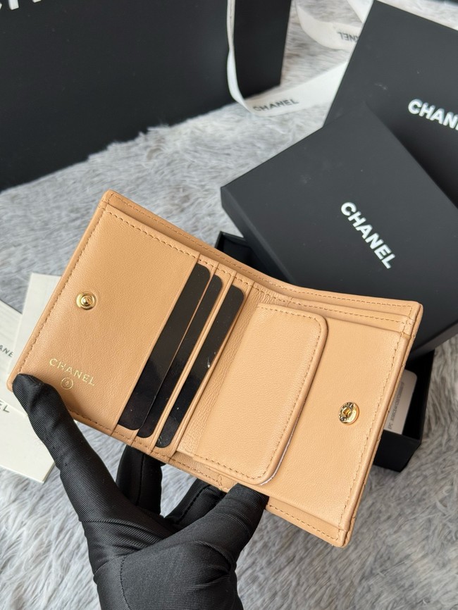 Chanel Leather Wallet A84058 Apricot