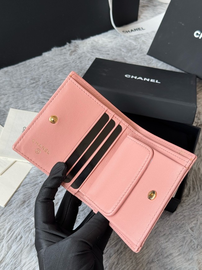 Chanel Leather Wallet A84058 pink