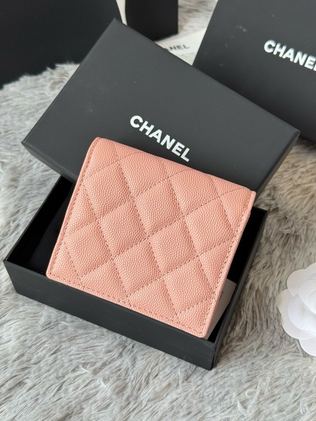 Chanel Leather Wallet A84058 pink