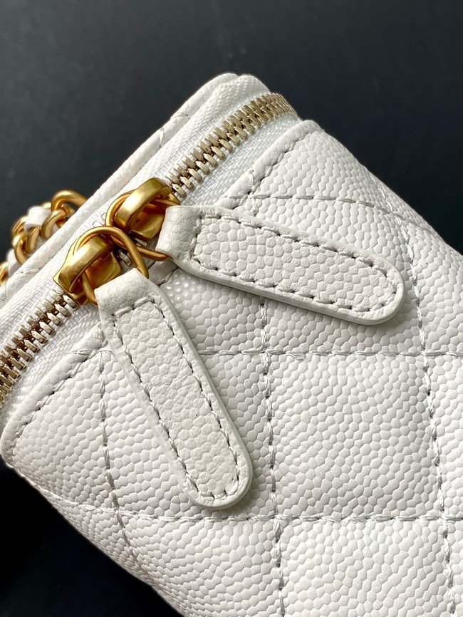 CHANEL Grained Calfskin Small Vanity with Chain AP3941 white