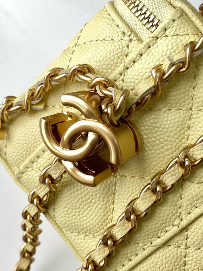 CHANEL Grained Calfskin Small Vanity with Chain AP3941 yellow