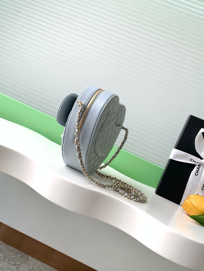 CHANEL Lambskin Heart Bag AS5764 Light blue