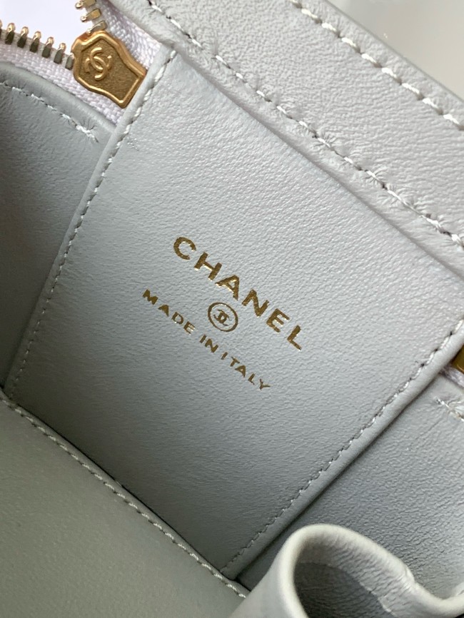 CHANEL Lambskin Small Vanity with Chain AP3941 Light Grey