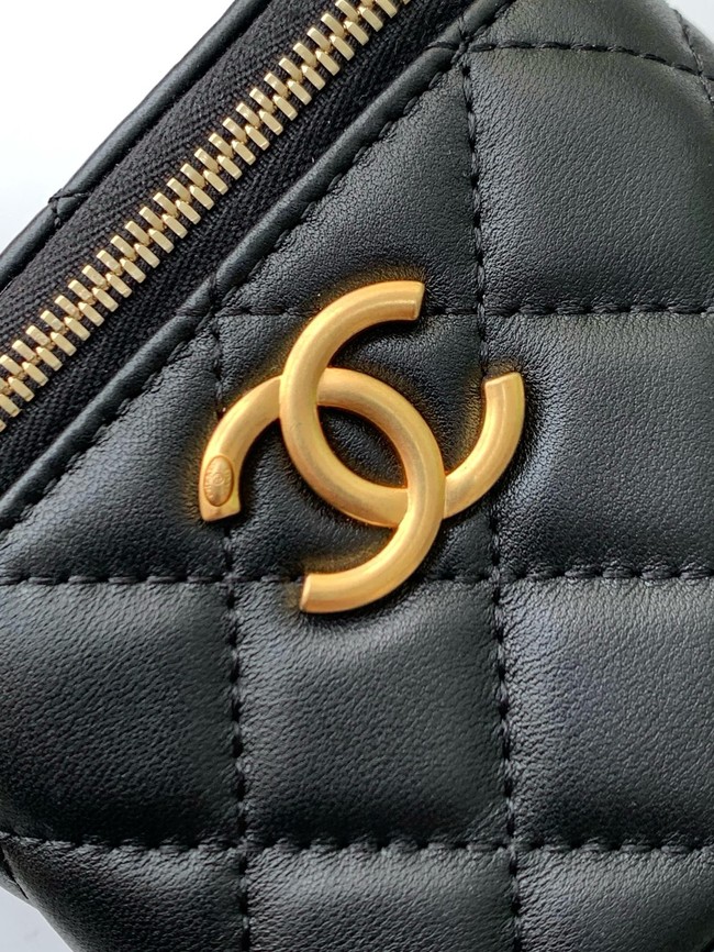 CHANEL Lambskin Small Vanity with Chain AP3941 black