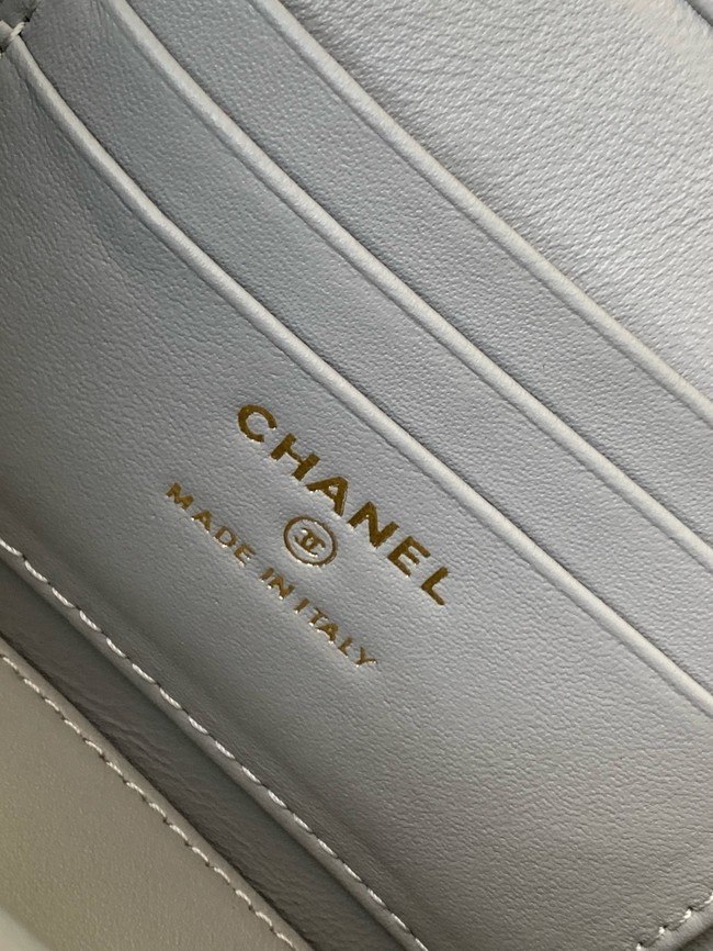 CHANEL Lambskin Vanity with Chain AP3940 Light Grey