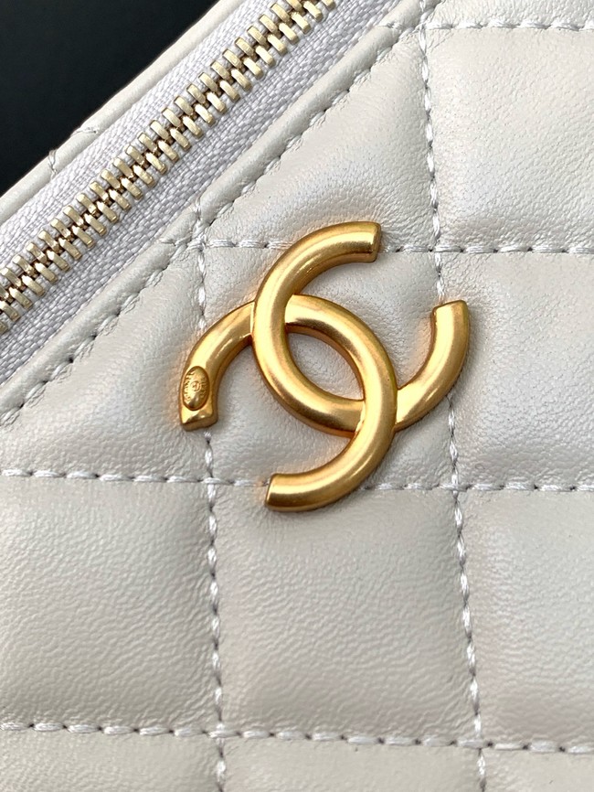 CHANEL Lambskin Vanity with Chain AP3940 Light Grey