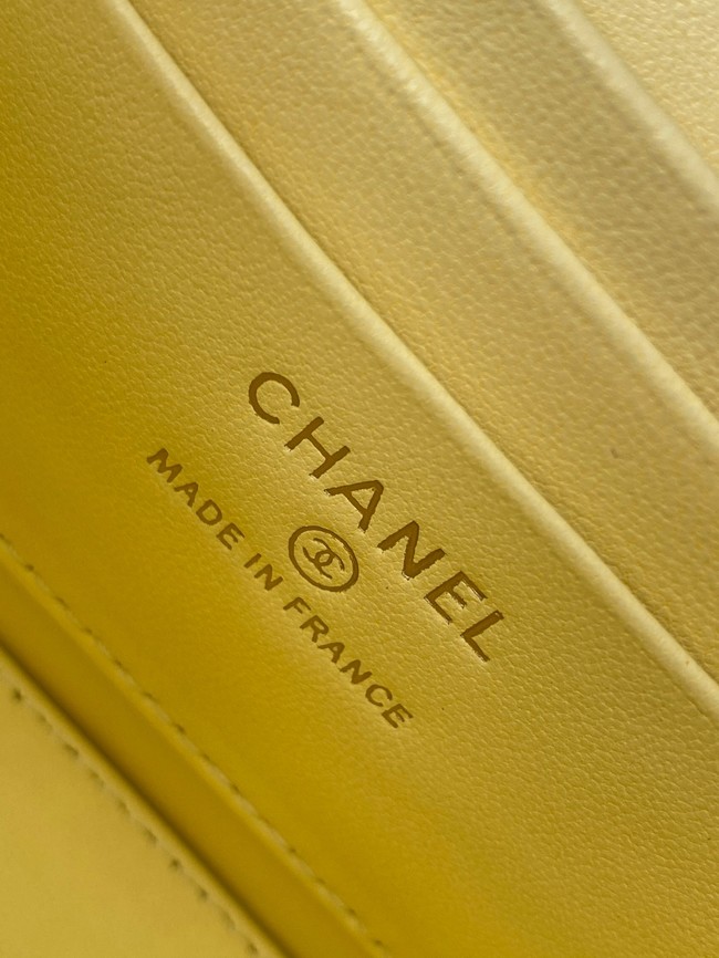 CHANEL MINI CLUTCH Grained Calfskin AP3940 yellow