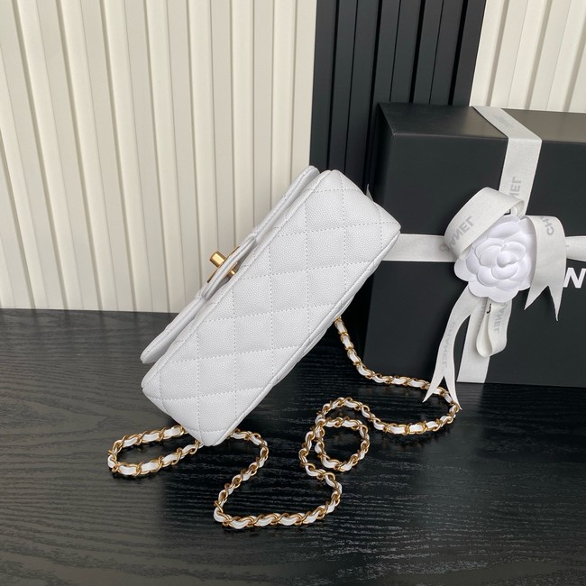 CHANEL Mini Flap Bag with Top Handle AS5701 white