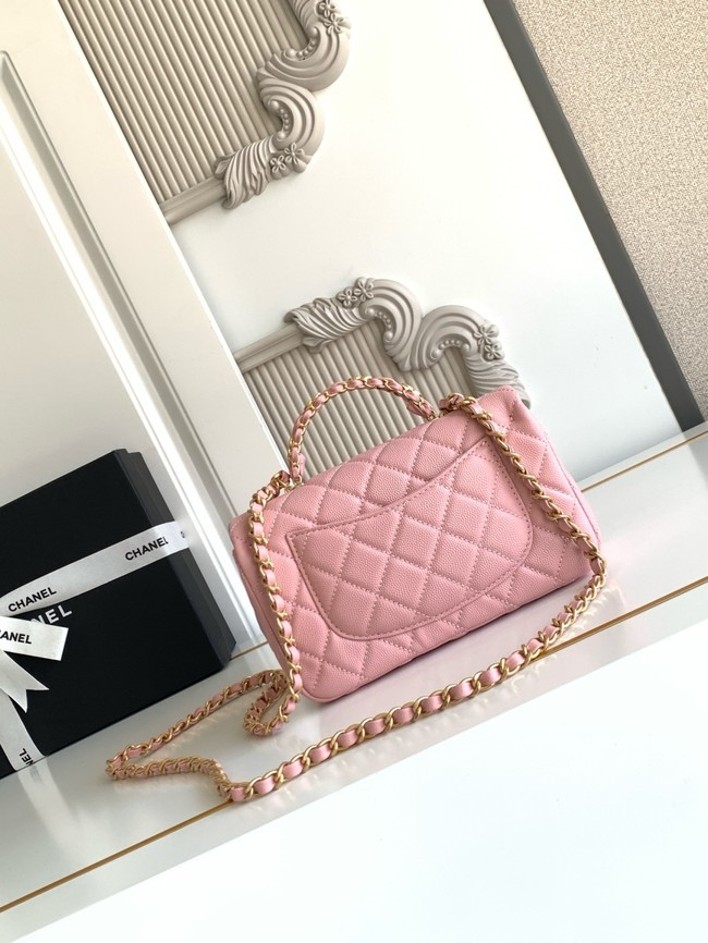 CHANEL Mini Flap Bag with Top Handle AS5701 pink