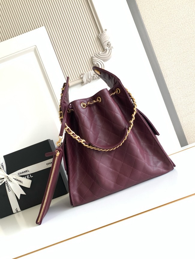CHANEL 25 Medium Handbag AS5311 burgundy