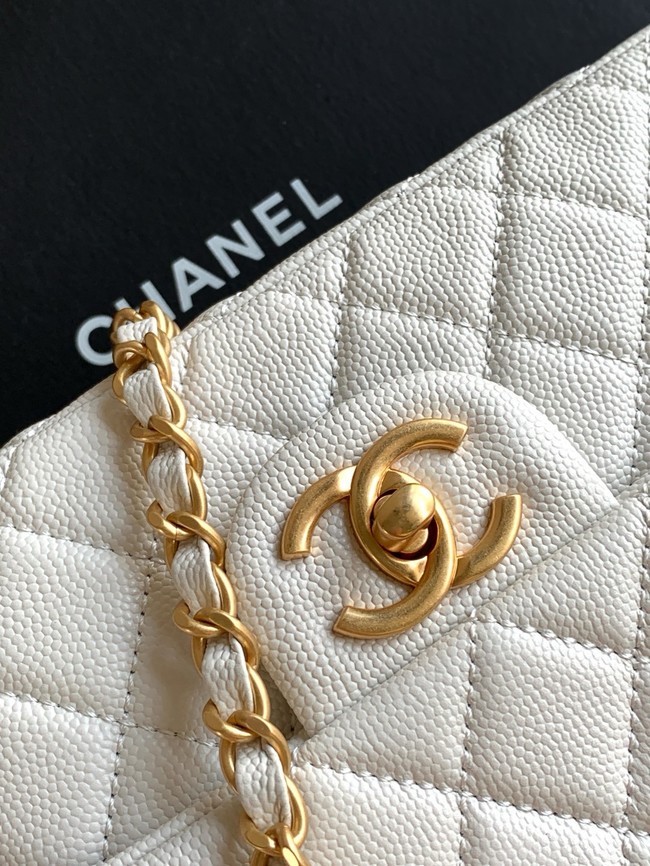 CHANEL Mini Flap Bag with Top Handle AS5702 white