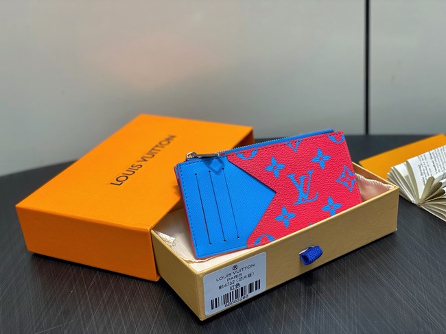 Louis Vuitton Coin Card Holder M14762 Blue&Red