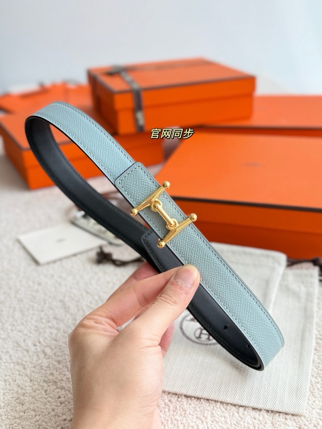 Hermes Epsom calfskin double-sided leather belt 65996