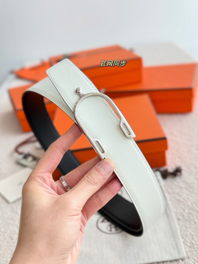 Hermes Swift calfskin double-sided leather belt 66018