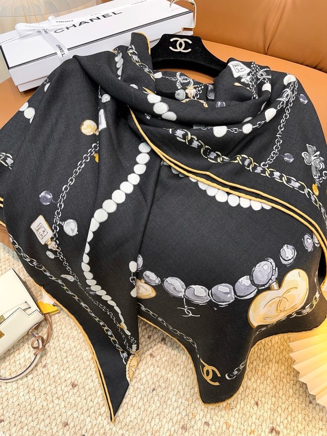 Chanel Square Scarf Silk Jacquard XT266