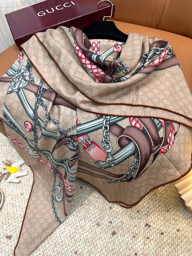 Gucci Square Scarf Silk Jacquard XT269