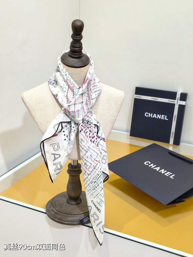 Chanel Square Scarf Silk Jacquard XT289