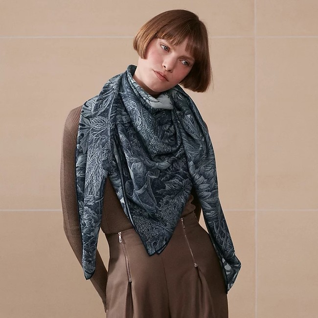 Hermes Shawl Cashmere and Silk Jacquard KY087