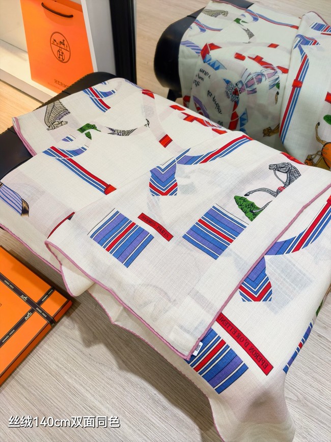 Hermes Shawl Cashmere and Silk Jacquard KY109