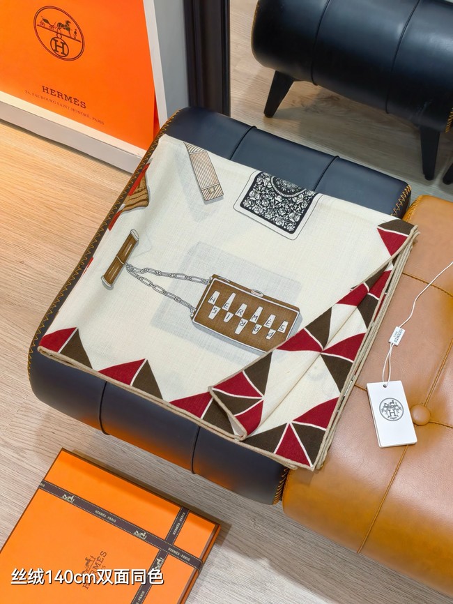 Hermes Shawl Cashmere and Silk Jacquard KY112