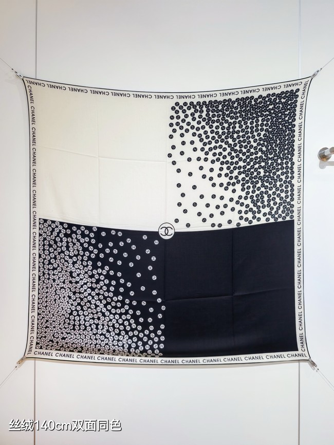 Chanel Square Scarf Silk Jacquard KY143