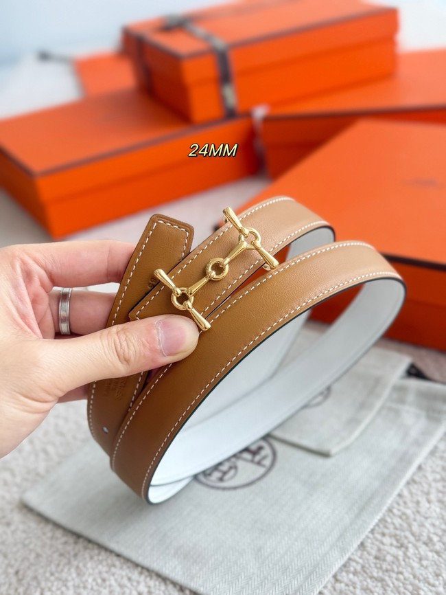 Hermes Swift calfskin double-sided leather belt 66029