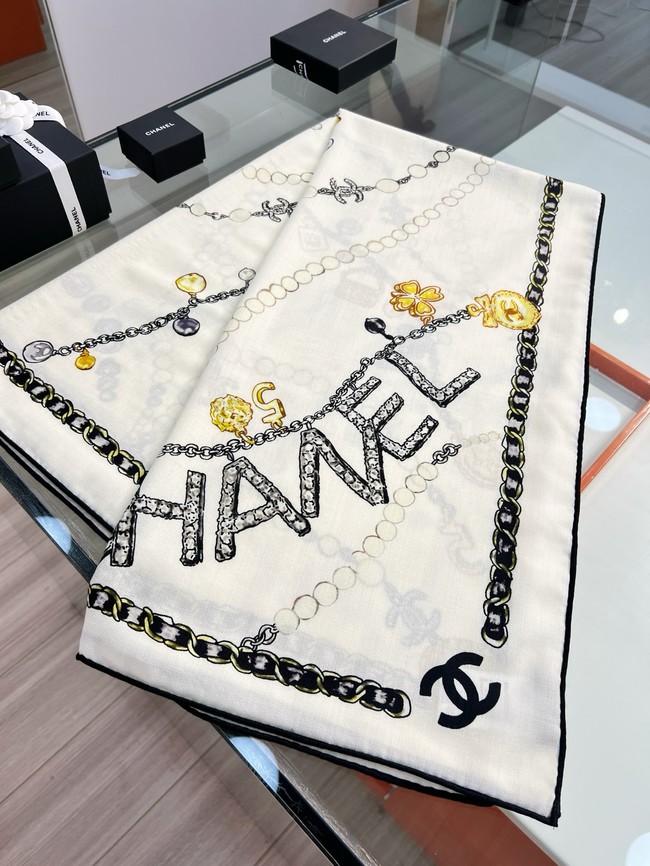 Chanel Square Scarf Silk Twill KY187