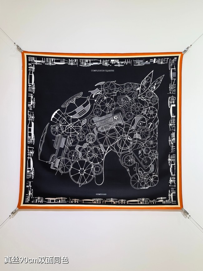 Hermes 90 Square Scarf Silk Twill KY167