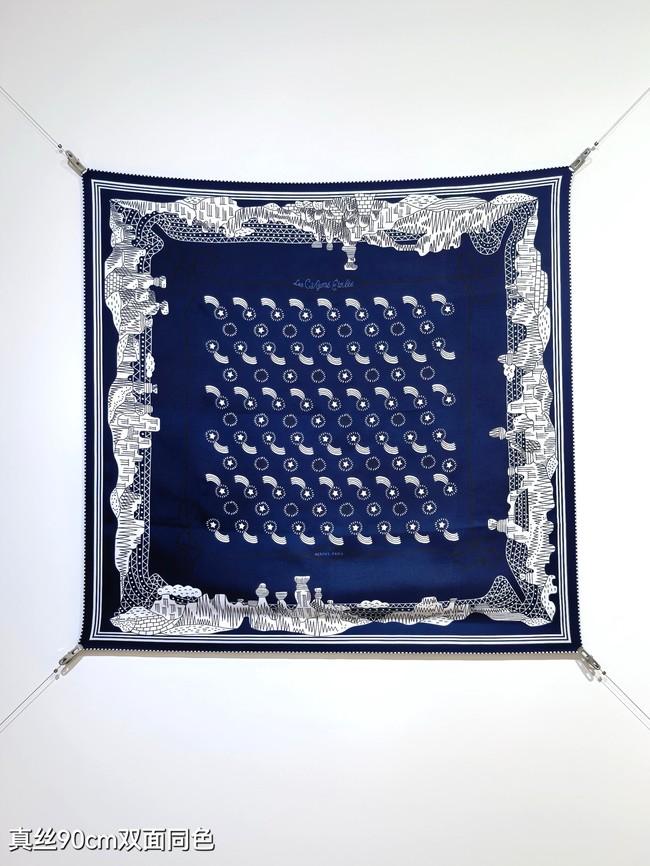 Hermes 90 Square Scarf Silk Twill KY170