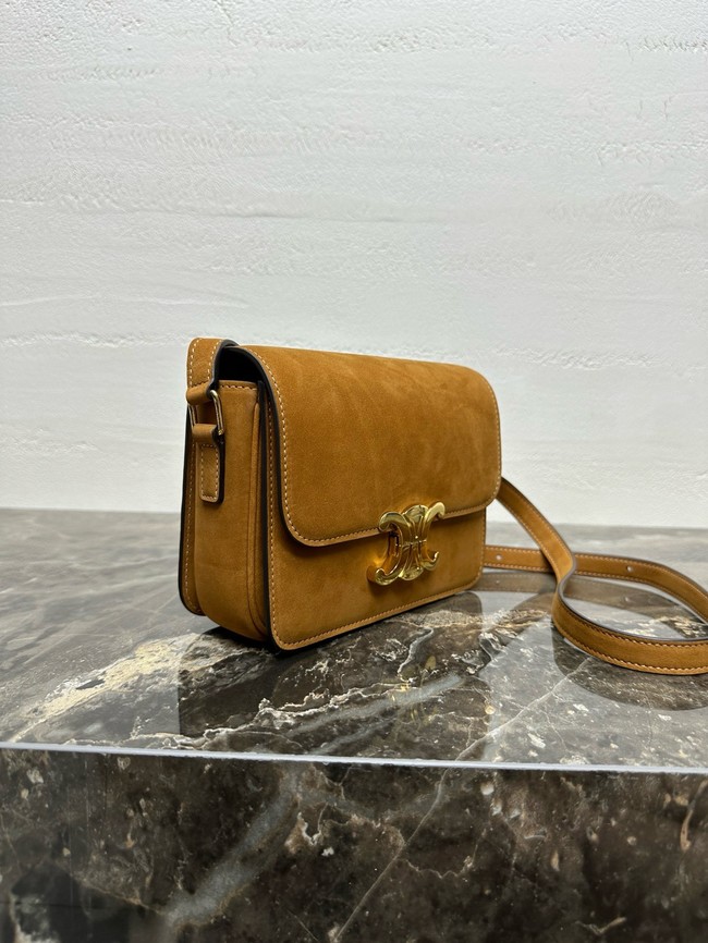 Celine TEEN TRIOMPHE BAG IN NUBUCK CALFSKIN 188423 CAMEL