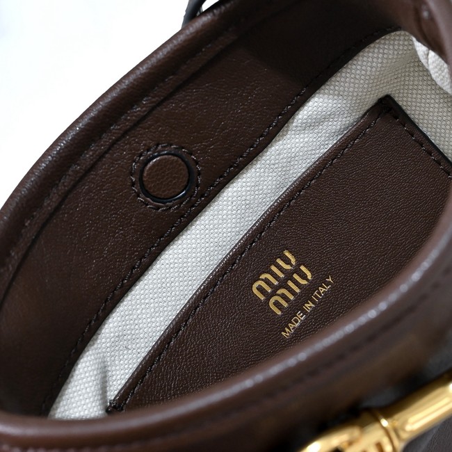 MIUMIU Nappa leather bag 5NR461 dark brown