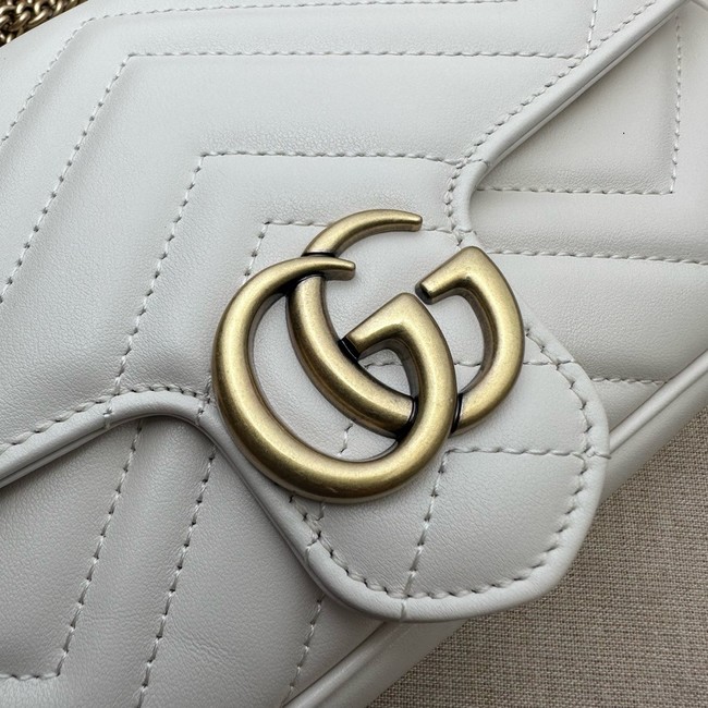 Gucci GG Marmont small shoulder bag 751526 Variation white leather