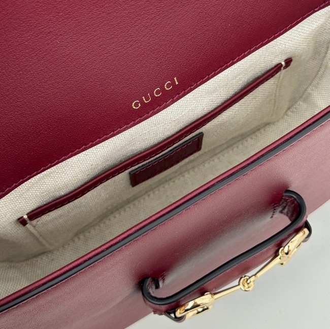 Gucci small shoulder bag leather 815205 Rosso Ancora red