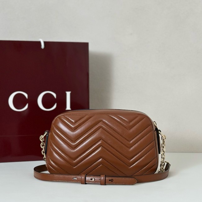 Gucci GG Marmont small camera bag 855273 brown