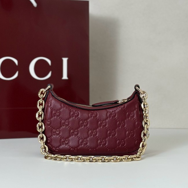Gucci GG Emblem mini shoulder bag 847091 Rosso Ancora red