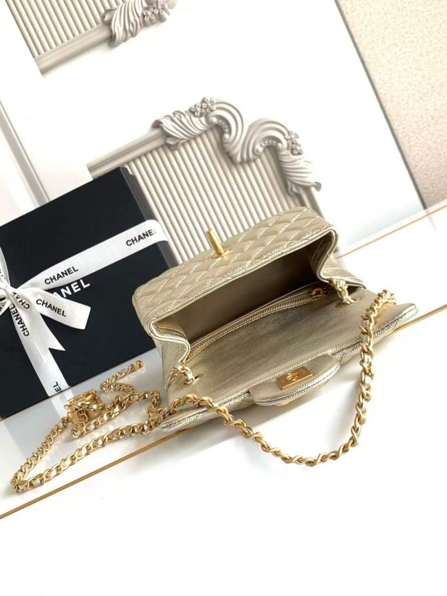CHANEL mini Flap Bag AS1786 light gold