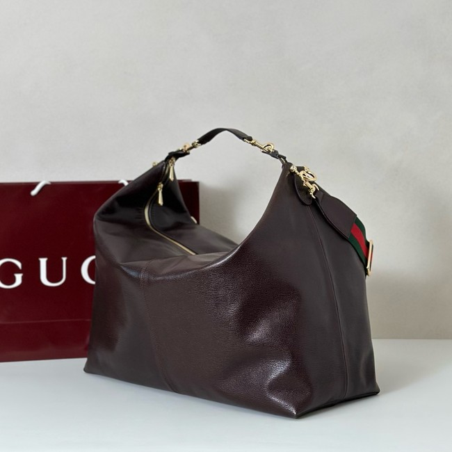 Gucci Hobo Top Handle Bag 864485 dark brown