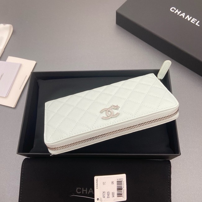 Chanel Classic Zipped Wallet 3726 light blue