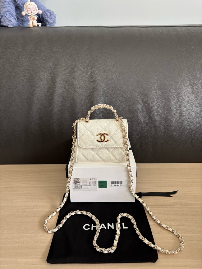 CHANEL Clutch With Chain 96183 white