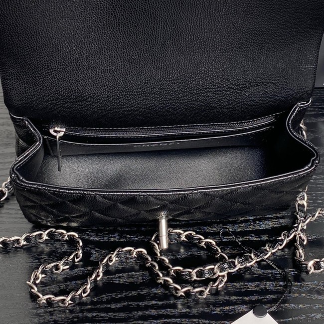 CHANEL Clutch With Chain AS2701 black&Silver Metal