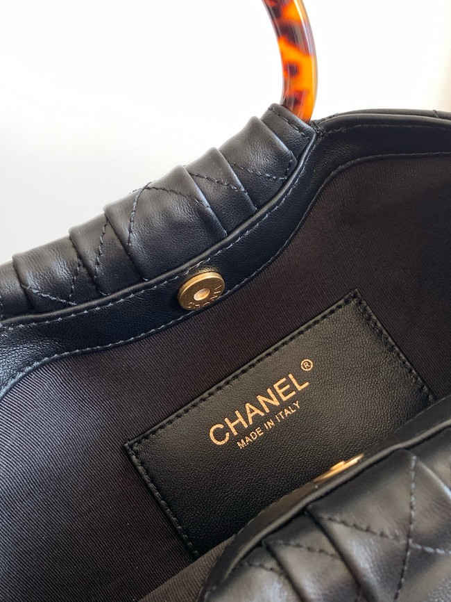 CHANEL Hobo Bag Lambskin AS6010 black