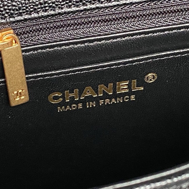 CHANEL Mini Flap Bag with Top Handle AS5702 black&gold Metal