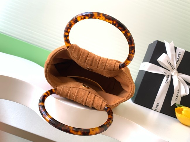 CHANEL Suede Small Hobo Bag AS6022 Camel