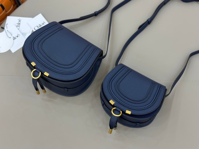 Chloe Grained Calfskin MARCIE saddle bag 31054 dark blue