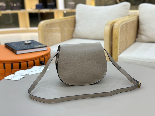 Chloe Grained Calfskin MARCIE saddle bag 31054 light gray