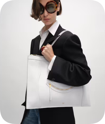 Celine FLAT CABAS NEW LUGGAGE IN GLOSSY CALFSKIN 123963 WHITE Celine FLAT CABAS NEW LUGGAGE IN GLOSSY CALFSKIN 123963 WHITE