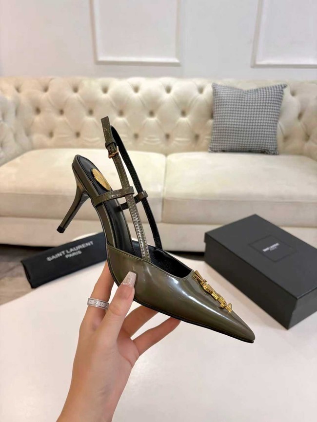 Saint Laurent slingback pumps in smooth leather 97170-2