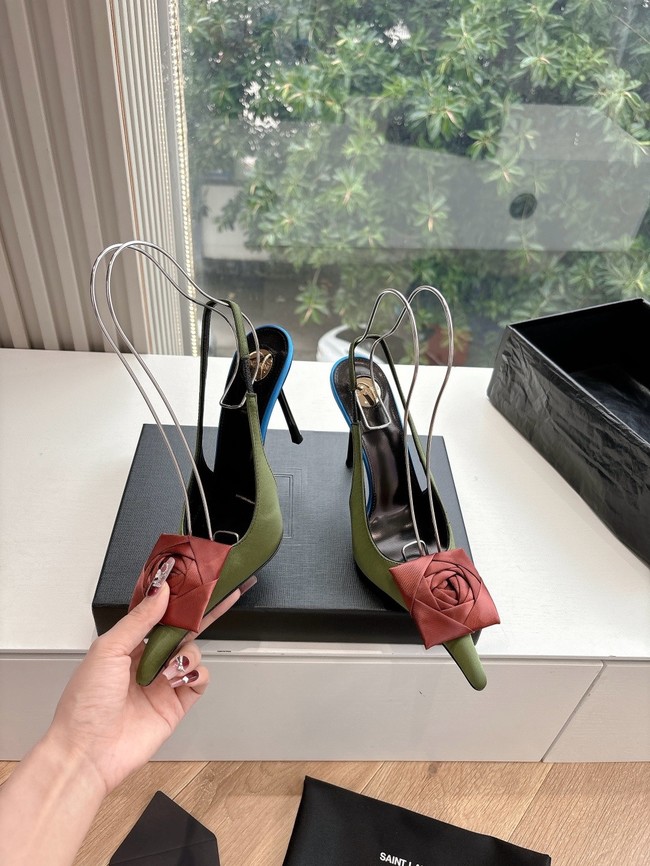 YSL AMALIA slingback pumps in satin crepe 21025-4